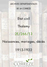 Naissances, mariages, décès (1913-1922).