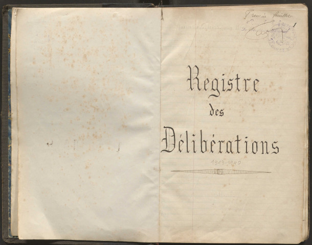 Délibérations du conseil municipal. 14 septembre 1919-14 juillet 1940