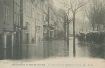 Tulle : "Les inondations de Tulle, 24 mars 1912 - La crue envahit les environs du Caveau - Quai Baluze".