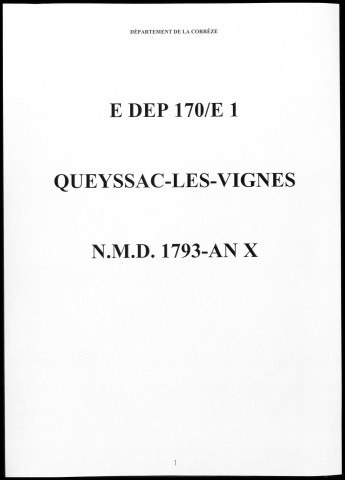 Naissances, mariages, décès et tables (1793-1802)