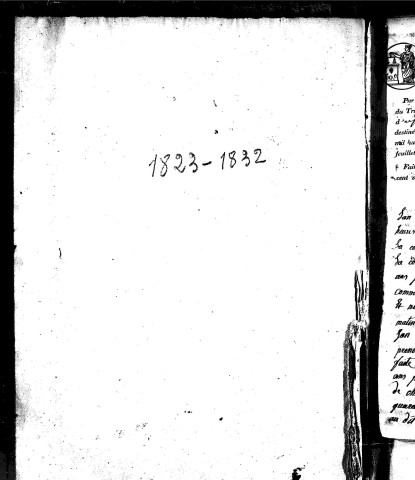 Naissances, mariages, décès (1823-1832)