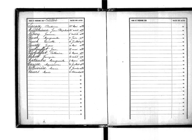Tables décennales des décès (1883-1892)