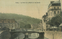 Tulle : "Tulle. - Pont de la mairie et les quais".