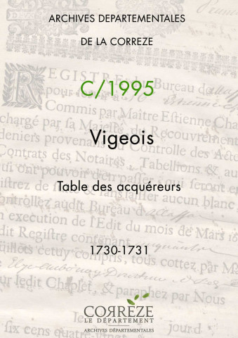 Table des acquéreurs.