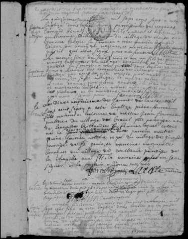 Baptêmes, mariages, sépultures (1707-1732)