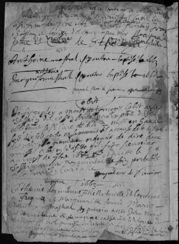 Baptêmes, mariages, sépultures (1662-1691)