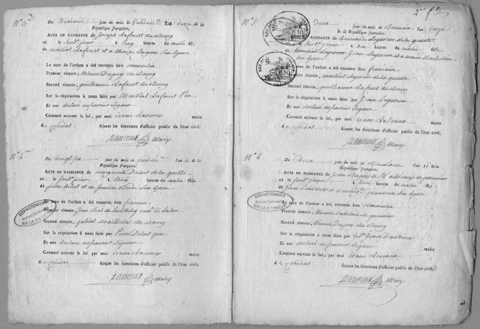 Naissances, mariages, décès (1803-1812)