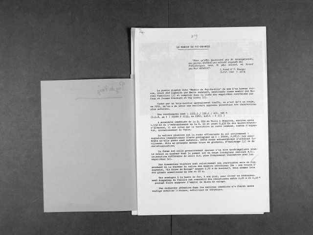 Bulletin de liaison (1977-1995, 1997-2000). Articles extraits du bulletin.