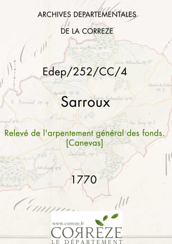 Relevé de l'arpentement général des fonds, [canevas]. 1770