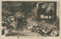 Folklore : "97. En Corrèze - La fermière et ses poules".