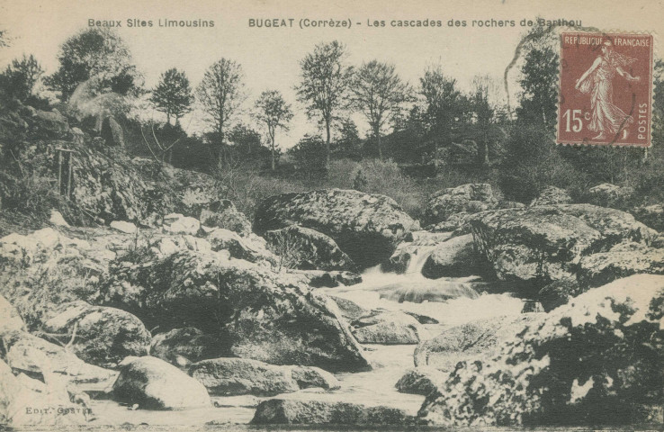 Bugeat : "Beaux sites limousin - Bugeat (Corrèze) - Les cascades des rochers de Barthou".