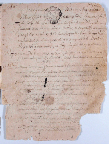 Répertoire chronologique : 1756-1772
