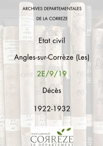 Décès (1922-1932).