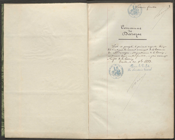 Délibérations du conseil municipal. 11 novembre 1883-27 avril 1913