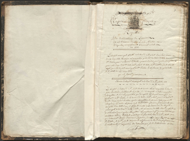 Délibérations du conseil municipal. 12 mai 1812-9 mars 1826