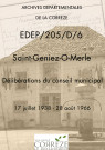 Délibérations du conseil municipal. 17 juillet 1938-28 août 1966