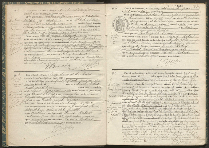 Décès (1903-1932).