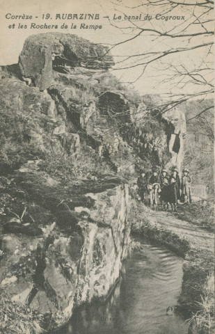 Aubazine : "Corrèze - 19 - Aubazine - le canal du Cogroux et les rochers de la rampe".