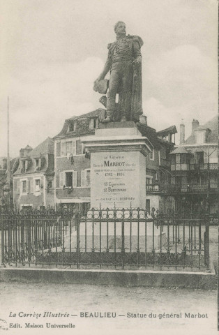 Beaulieu-sur-Dordogne : "La Corrèze illustrée - Beaulieu - Statue du général Marbot".