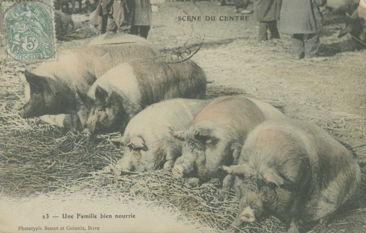 Folklore : "Scène du Centre - 23 - Une famille bien nourrie".
