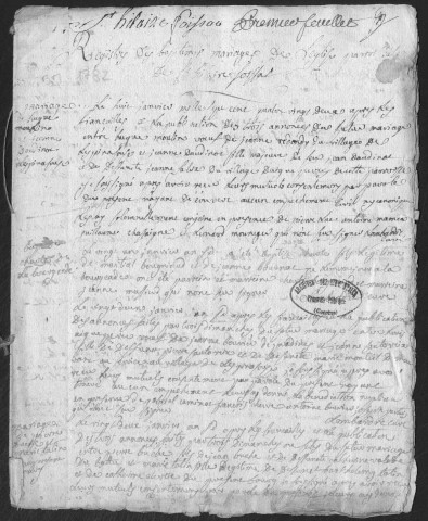 Baptêmes, mariages, sépultures (1782-1792)