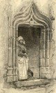 "Uzerche : Devant la porte".