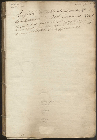 Délibérations du conseil municipal (19 septembre 1830-30 novembre 1837).Visas des passeports (11 septembre 1840-21 juin 1866).