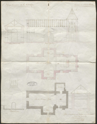 Maison d'école. Eglise. Presbytère. Cimetière ; concessions. Agence postale. Monument aux morts. Adduction d'eau.