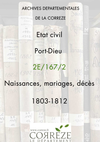 Naissances, mariages, décès (1803-1812)