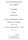 Répertoires chronologiques (1776-an IX); table des testaments (1777-1786)