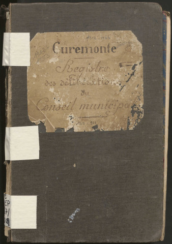 Délibérations du conseil municipal de Curemonte. 19 mai 1912-02 juillet 1933