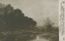 Saint-Martin-la-Méanne : "Salon de Paris - G. Anglade - Le soir sur l'étang de Saint-Martin-La-Méanne (Corrèze) - Evening on the pond - Anochecer sobre el estanque - la sera sulla stagno - Der Abend am Weiher" - 5078. AN Paris".