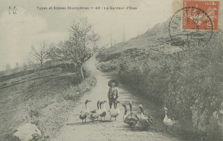 Folklore : "Types et Scène champêtres - 40 - Le gardeur d'oies".