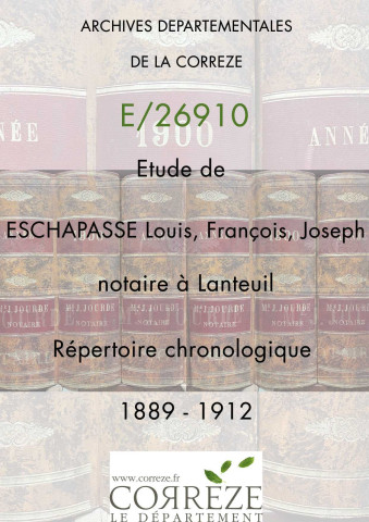 Répertoire chronologique : janvier 1889-avril 1912