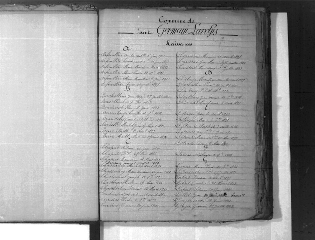 Tables décennales des naissances (1893-1902)