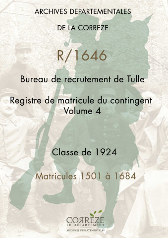 Classe 1924 : matricules 1501 à 1684.