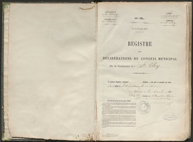 Délibérations du conseil municipal. 18 mai 1880-22 avril 1892