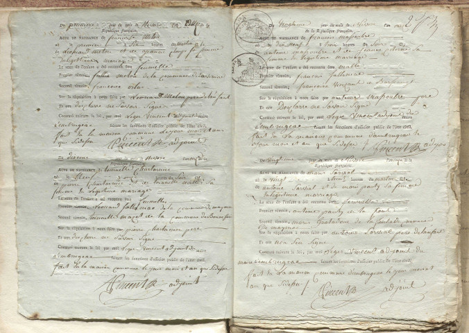 Naissances, mariages, décès (1803-1812)