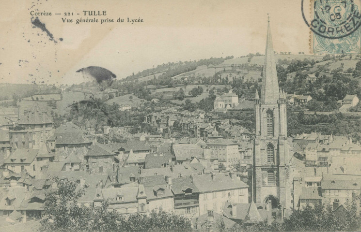 Tulle : "Corrèze - 221 - Tulle - Vue générale prise du Lycée".