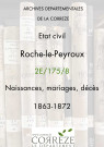 Naissances, mariages, décès (1863-1872)