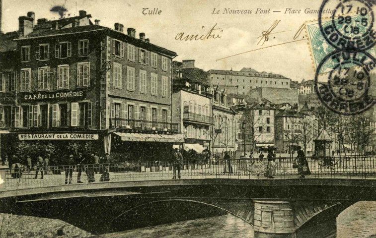 "Tulle Le nouveau pont - Place Gambetta".