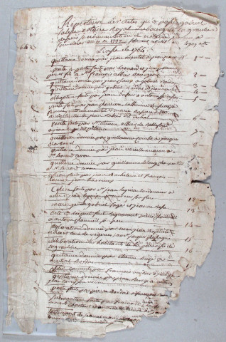Répertoire chronologique : avril 1764-ventôse an V