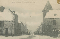 Lapleau : "Corrèze. - Lapleau. - La grande-rue, sous la neige".