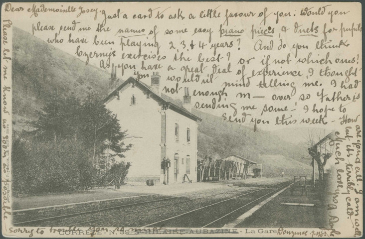 Saint-Hilaire-Peyroux : "Corrèze - N.39. St-Hilaire-Aubazine - La gare".