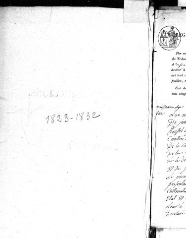 Naissances, mariages, décès (1823-1832)