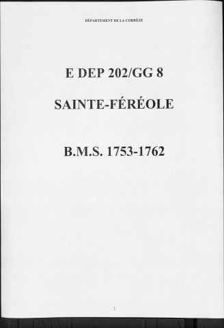 Baptêmes, mariages, sépultures (1753-1762)
