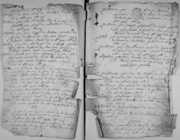 Répertoire chronologique : 19 octobre 1779-10 février 1792