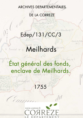 État général des fonds, enclave de Meilhards.