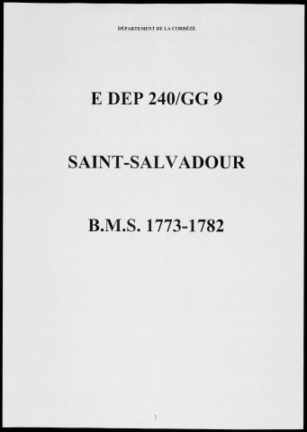 Baptêmes, mariages, sépultures (1773-1782)