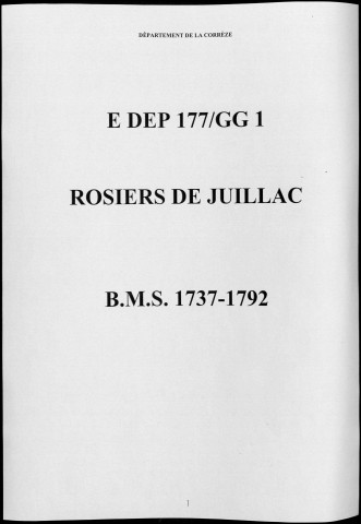 Baptêmes, mariages, sépultures (1738-1792)